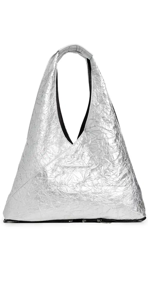 Japanese Zip Around Handbag Black/Silver One Size