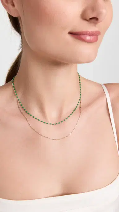 Maison Irem Necklace Beat it Green One Size | Thumbnail 3