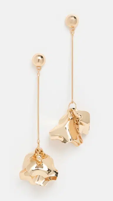 SHASHI Petunia Earrings Gold One Size | Thumbnail 2