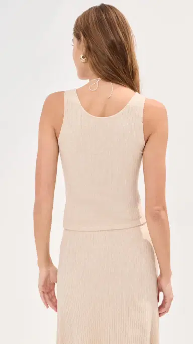 LE BOP ouise Cropped Tank Oatmeal | Thumbnail 4