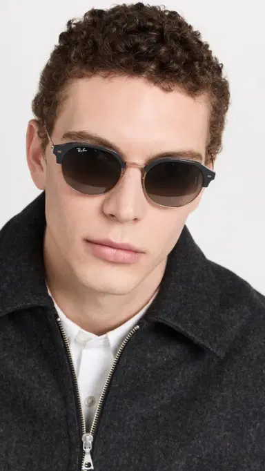 Ray-Ban 0RB4429 Round Sunglasses Dark Grey/Grey One Size | Thumbnail 4 Ray-Ban 0RB4429 Round Sunglasses Dark Grey/Grey One Size | Thumbnail 4
