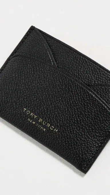 Tory Burch Romy Flat Card Case Black One Size | Thumbnail 4 Tory Burch Romy Flat Card Case Black One Size | Thumbnail 4