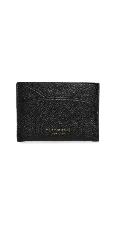 Tory Burch Romy Flat Card Case Black One Size | Thumbnail 1 Tory Burch Romy Flat Card Case Black One Size | Thumbnail 1