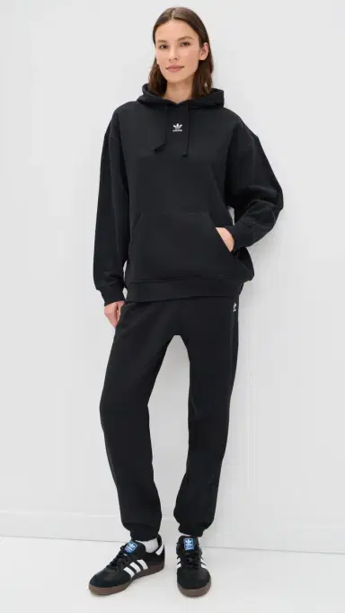 Adidas Essentials Oversized Fleece Hoodie Black L | Thumbnail 5