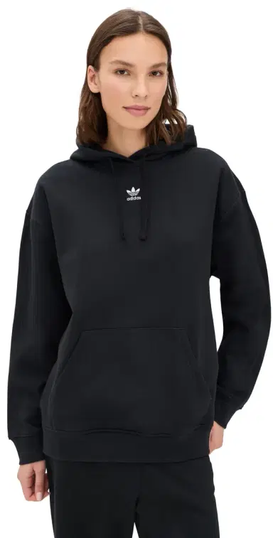 Adidas Essentials Oversized Fleece Hoodie Black L | Thumbnail 1