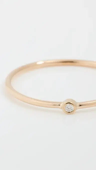 Zoë Chicco 14k Diamond Bezel Thin Gold Band Ring 14k Yellow Gold | Thumbnail 5 Zoë Chicco 14k Diamond Bezel Thin Gold Band Ring 14k Yellow Gold | Thumbnail 5
