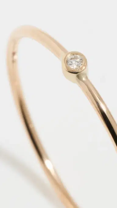 Zoë Chicco 14k Diamond Bezel Thin Gold Band Ring 14k Yellow Gold | Thumbnail 6 Zoë Chicco 14k Diamond Bezel Thin Gold Band Ring 14k Yellow Gold | Thumbnail 6