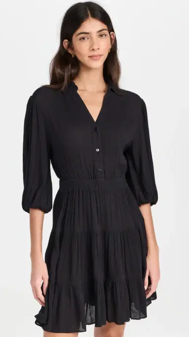 Playa Lucila Collared Dress Black M | Thumbnail 2
