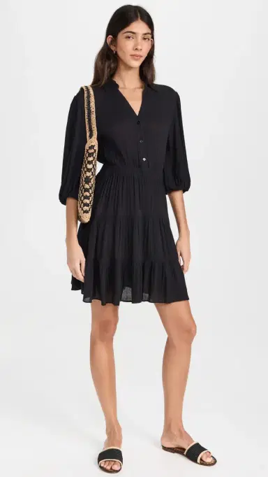 Playa Lucila Collared Dress Black M | Thumbnail 5