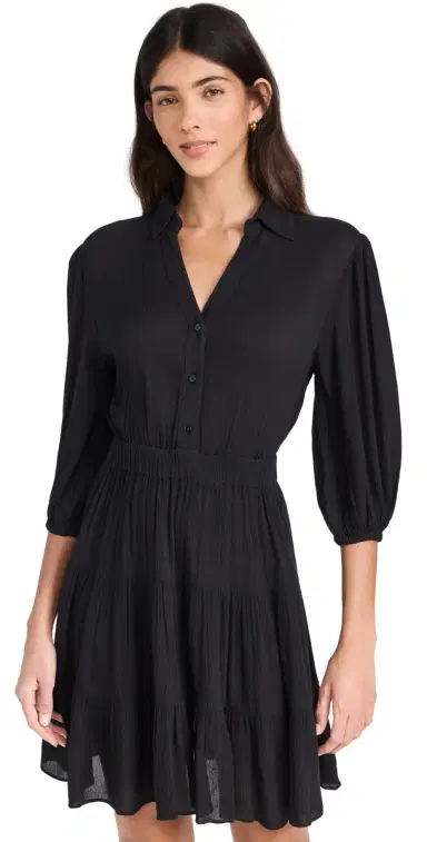 Playa Lucila Collared Dress Black M | Thumbnail 1