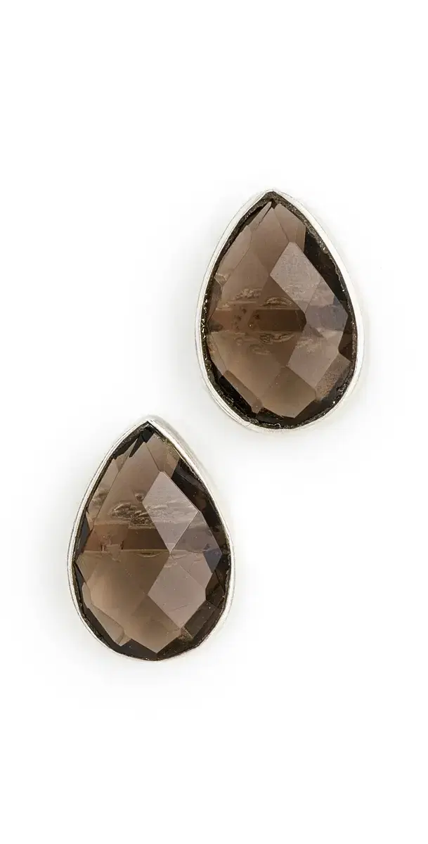 Benington Smokey Quartz Studs Silver/Smokey Quartz One Size