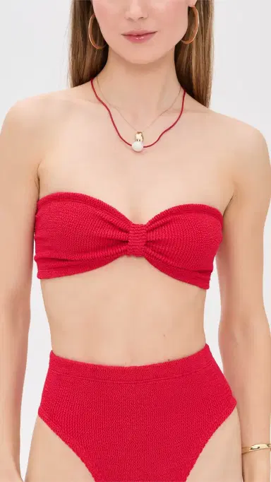 Hunza G Jean Bikini Top Red One Size | Thumbnail 2 Hunza G Jean Bikini Top Red One Size | Thumbnail 2