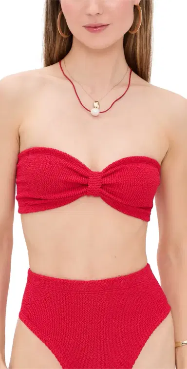 Hunza G Jean Bikini Top Red One Size | Thumbnail 1 Hunza G Jean Bikini Top Red One Size | Thumbnail 1