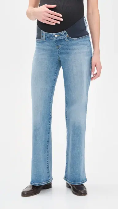 Madewell The Wide Leg Maternity Jeans Coastal Blue Wash 24 | Thumbnail 2 Madewell The Wide Leg Maternity Jeans Coastal Blue Wash 24 | Thumbnail 2