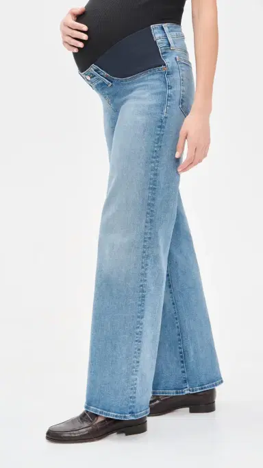 Madewell The Wide Leg Maternity Jeans Coastal Blue Wash 24 | Thumbnail 4 Madewell The Wide Leg Maternity Jeans Coastal Blue Wash 24 | Thumbnail 4