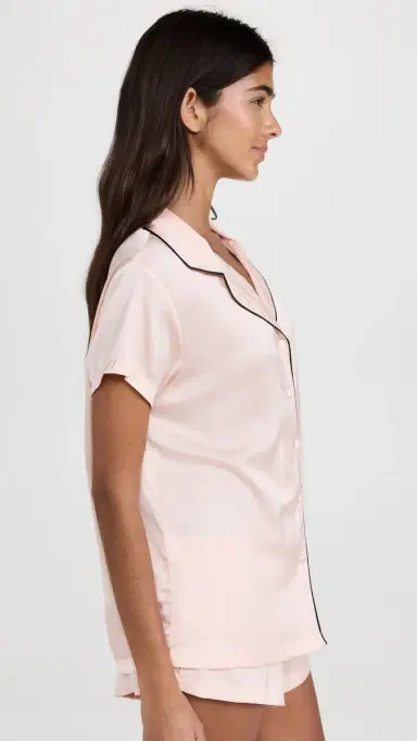 Bluebella Abigail Shirt and Short Set Pale Pink/Black | Thumbnail 4 Bluebella Abigail Shirt and Short Set Pale Pink/Black | Thumbnail 4
