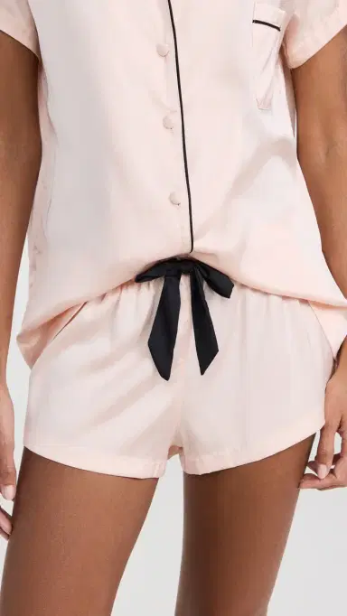 Bluebella Abigail Shirt and Short Set Pale Pink/Black | Thumbnail 5 Bluebella Abigail Shirt and Short Set Pale Pink/Black | Thumbnail 5