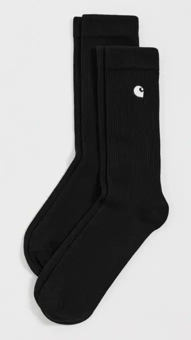 Carhartt WIP Madison Socks 2 Pack Black/White One Size | Thumbnail 2