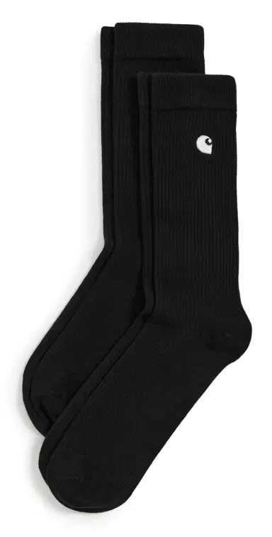 Carhartt WIP Madison Socks 2 Pack Black/White One Size | Thumbnail 1