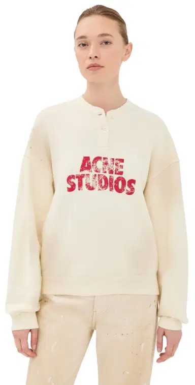 Acne Studios Long Sleeve Pullover Off White | Thumbnail 1