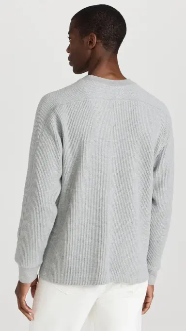 RAILS Wade Waffle Thermal Long Sleeve Tee Heather Grey | Thumbnail 3