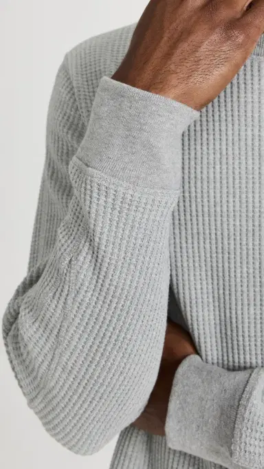 RAILS Wade Waffle Thermal Long Sleeve Tee Heather Grey | Thumbnail 6