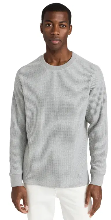 RAILS Wade Waffle Thermal Long Sleeve Tee Heather Grey | Thumbnail 1