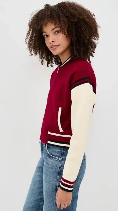 State & Lake Blake Varsity Jacket Burgundy/White/Black | Thumbnail 4 State & Lake Blake Varsity Jacket Burgundy/White/Black | Thumbnail 4
