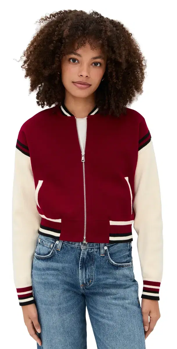 Blake Varsity Jacket Burgundy/White/Black