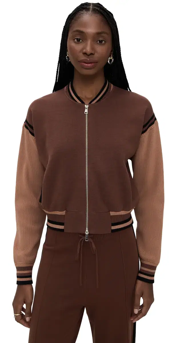 State & Lake Blake Varsity Jacket Chocolate/Umber/Black