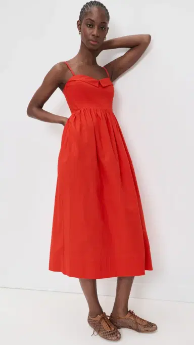 The Great. The Verse Dress Hot Red | Thumbnail 2