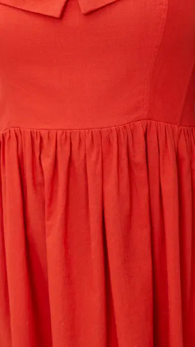 The Great. The Verse Dress Hot Red | Thumbnail 6
