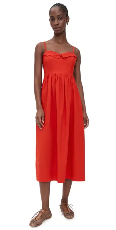 The Great. The Verse Dress Hot Red | Thumbnail 1