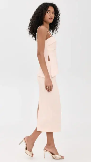 BLACK HALO Marla 2 Piece Midi Dress Bone 6 | Thumbnail 4