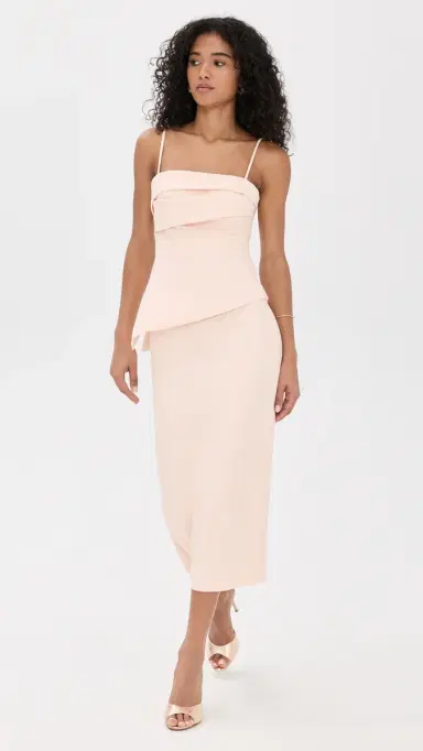 BLACK HALO Marla 2 Piece Midi Dress Bone 6 | Thumbnail 5