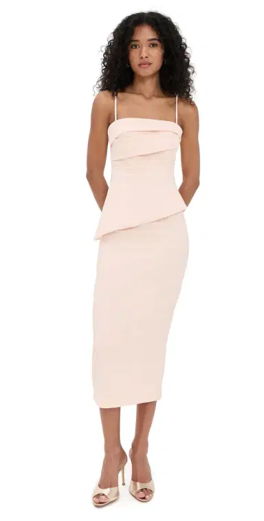 BLACK HALO Marla 2 Piece Midi Dress Bone 6 | Thumbnail 1