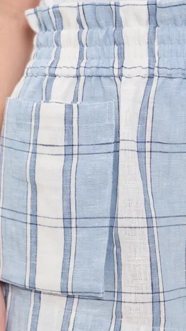 HEVRON Mira Yarn Dyed Shorts Blue Plaid | Thumbnail 6