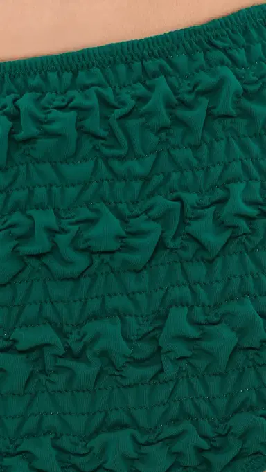 Sea Cybelle Smocked High Waisted Bikini Bottoms Green M | Thumbnail 5