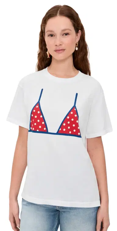 Sunny Somewhere Polka Dot Bikini Tee White S | Thumbnail 1 Sunny Somewhere Polka Dot Bikini Tee White S | Thumbnail 1