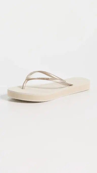 Havaianas Slim Flatform Flip Flops Beige | Thumbnail 5