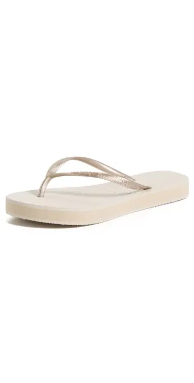 Havaianas Slim Flatform Flip Flops Beige | Thumbnail 1