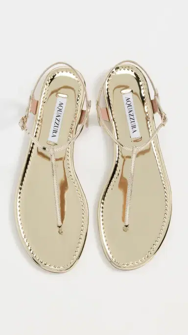 Aquazzura Almost Bare Sandal Flats Soft Gold 39 | Thumbnail 5