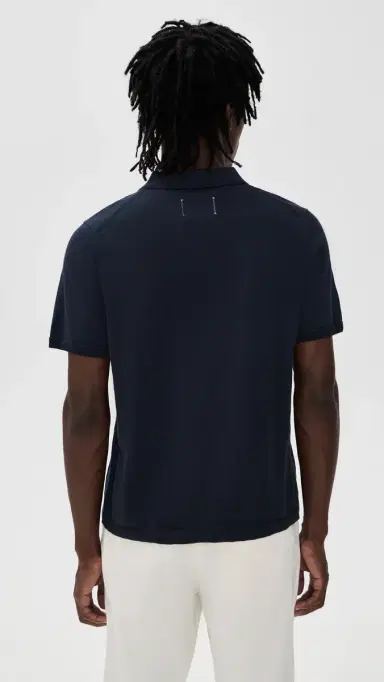 Reigning Champ Supima Knit Riviera Polo Navy | Thumbnail 3 Reigning Champ Supima Knit Riviera Polo Navy | Thumbnail 3