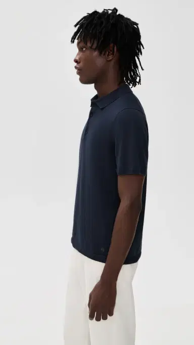 Reigning Champ Supima Knit Riviera Polo Navy | Thumbnail 4 Reigning Champ Supima Knit Riviera Polo Navy | Thumbnail 4