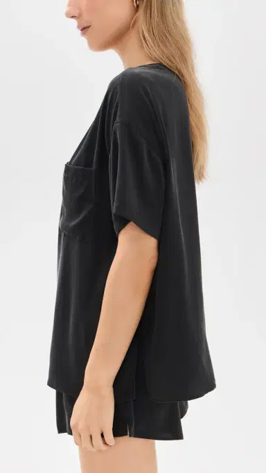 Lunya Washable Silk Tee Short Set Immersed Black | Thumbnail 4 Lunya Washable Silk Tee Short Set Immersed Black | Thumbnail 4