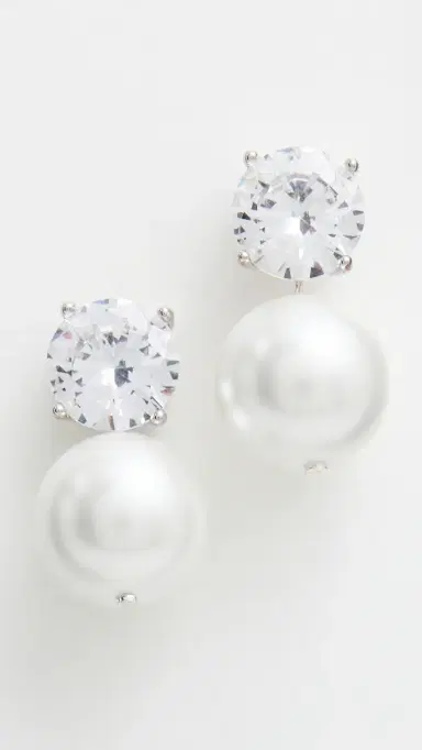 SHASHI Cleo Large Earrings Pearl One Size | Thumbnail 2