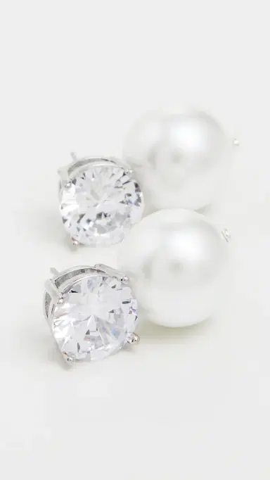 SHASHI Cleo Large Earrings Pearl One Size | Thumbnail 4
