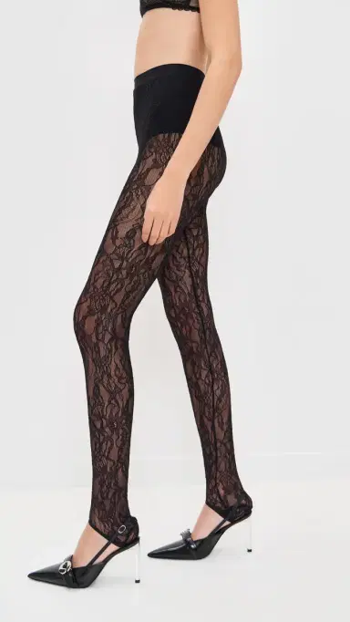 WARDROBE.NYC WARDROBE. NYC Lace Stirrup eggings Black | Thumbnail 5