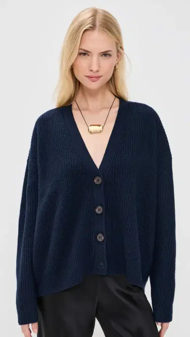 Jenni Kayne Cropped Cashmere Cocoon Cardigan Navy M | Thumbnail 2