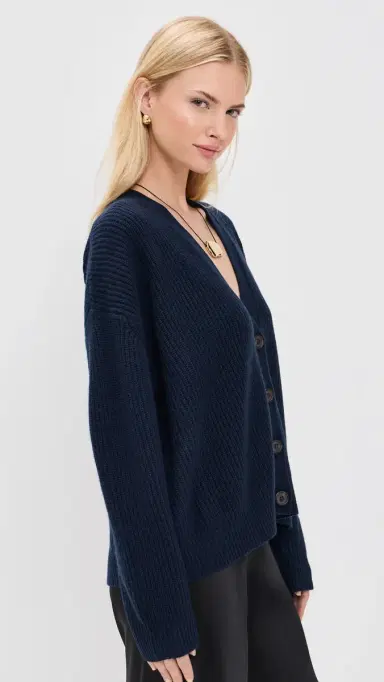 Jenni Kayne Cropped Cashmere Cocoon Cardigan Navy M | Thumbnail 4